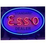 Esso Dealer Logo Neon Sign with Printed Back Plate