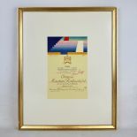 Framed Poster of 1984 Chateau Mouton Rothschild Vine Label featuring Yaacov Agam Artwork