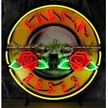 Guns N Roses Logo Neon Sign with Printed Back Plate