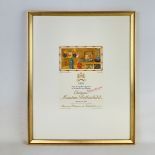  Framed Poster of 1991 Chateau Mouton Rothschild Vine Label featuring Setsuko Klossowska de Rola...