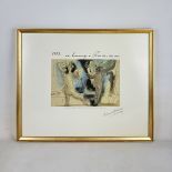 Framed Poster of 1973 Chateau Mouton Rothschild Vine Label Artwork by Pablo Picasso