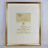 Framed Poster of 1993 Chateau Mouton Rothschild Vine Label featuring Balthus Artwork