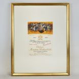 Framed Poster of 1987 Chateau Mouton Rothschild Vine Label featuring Hans Erni Artwork