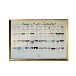 Framed Poster of Chateau Mouton Rothschild Vine Labels 1945 - 1992