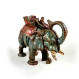 Antique Cast Iron Elephant Money Bank