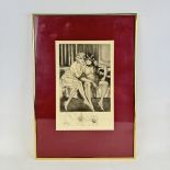 Framed Leon Courbouleix Erotic Art Print