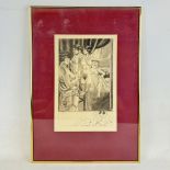 Framed Leon Courbouleix Erotic Art Print