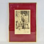 Framed Leon Courbouleix Erotic Art Print