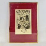 Framed Leon Courbouleix Erotic Art Print