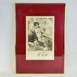 Framed Leon Courbouleix Erotic Art Print