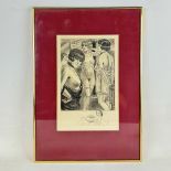 Framed Leon Courbouleix Erotic Art Print