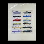 Poster of 1950s Ford Car Models