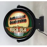 Rock-Ola Authorized Dealer Rotating Double-Sided Light-Up Sign in Original Styrofoam