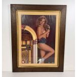 Framed 1989 Erotic Poster featuring Wurlitzer 1015 Jukebox