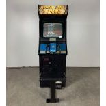 1991 Atari Road Riot 4WD Racing Video Game Arcade with Logo on Blue Background