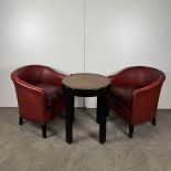 Set of 2 Vintage Tub Chairs and a Table from a French Brothel