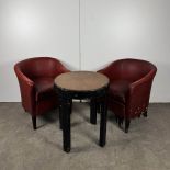 Set of 2 Vintage Tub Chairs and a Table from a French Brothel