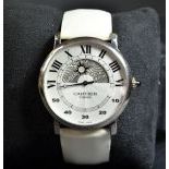  Wristwatch CARTIER White gold retrograde. With original folding clasp mechanism. Ø 42mm. With box...