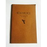 Rolls-Royce Design, Workmanship & Materials Booklet